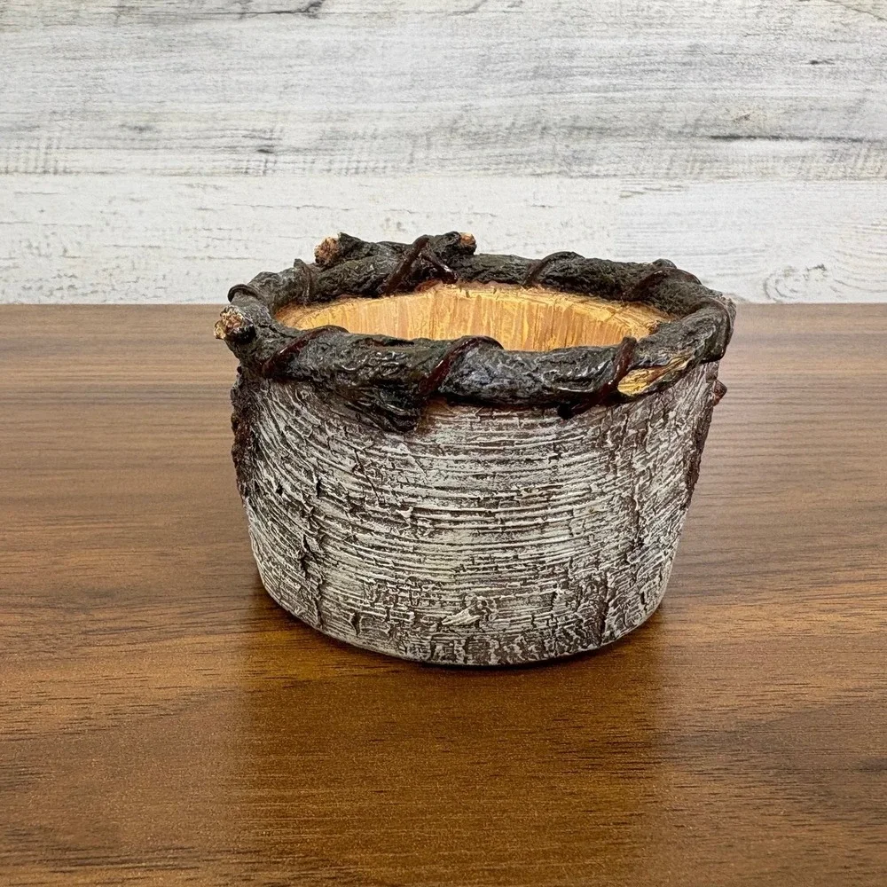 Serene Cabin Black Bear Resin Votive‎ Tea Light Candle Holder